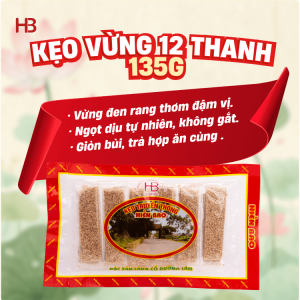 Kẹo vừng Hiền Bao 12 thanh 135g thơm bùi ngọt thanh đặc sản Đường Lâm
