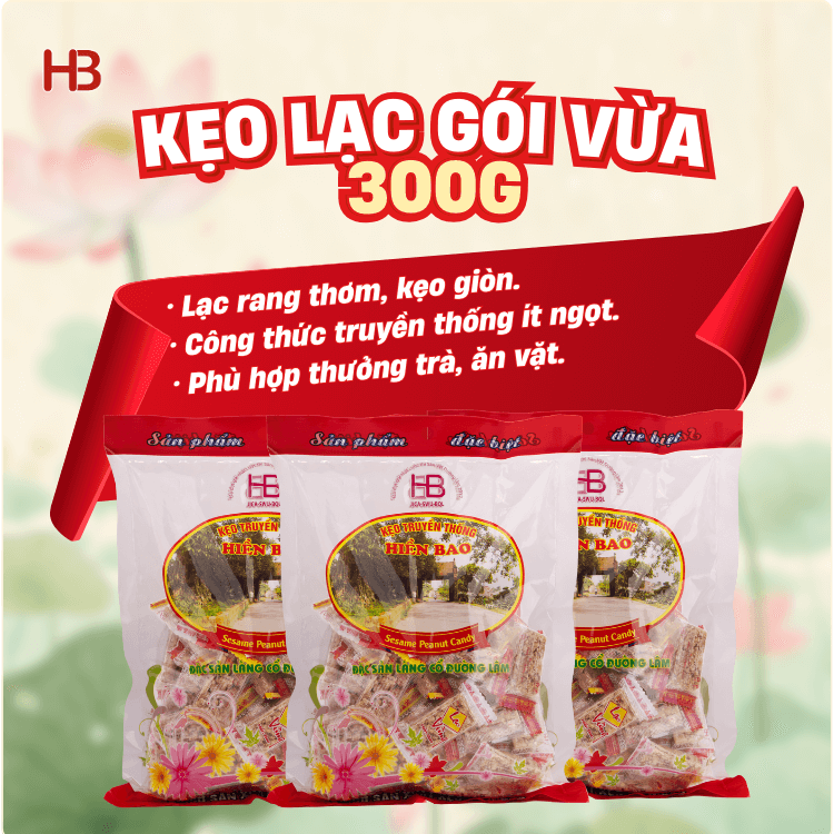 Kẹo lạc Hiền Bao 300g thơm ngon giòn đặc sản Đường Lâm